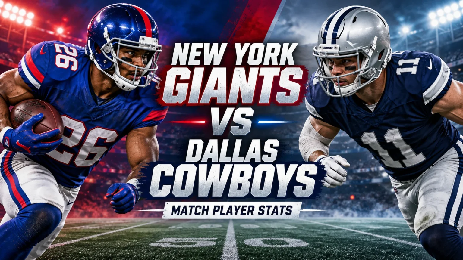 New York Giants vs Dallas Cowboys Match Player Stats