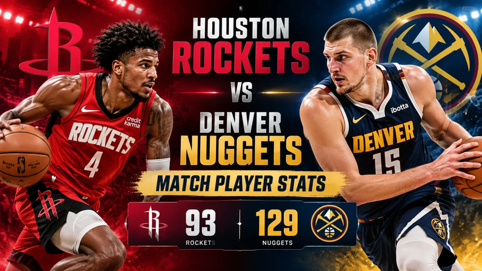 Houston Rockets vs Denver Nuggets Match Player Stats
