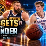 Denver Nuggets vs Oklahoma City Thunder Match Player Stats