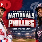 Washington Nationals vs Phillies Match Player Stats